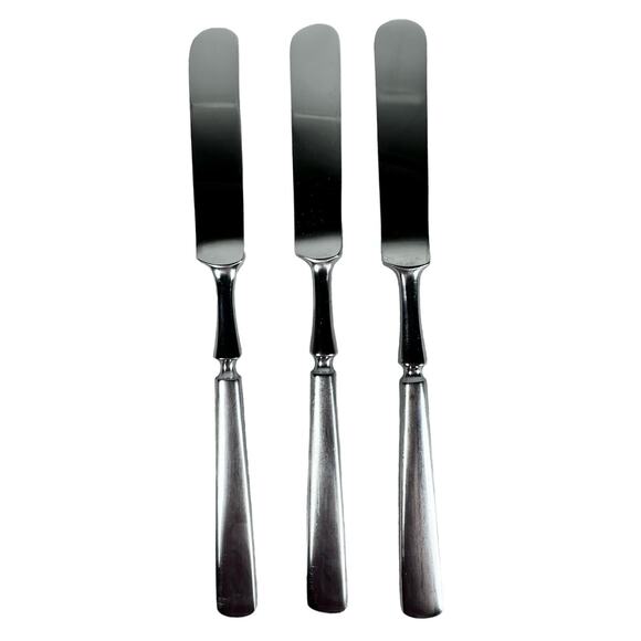 Dansk ANVIL IHQ Japan Vintage 1980s Stainless Satin BLUNT KNIVES 8 3/8"-Set of 3 - Picture 1 of 5